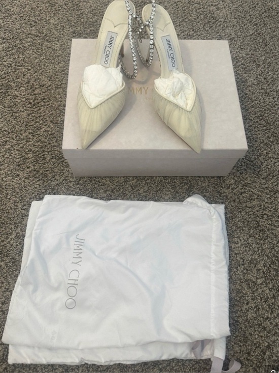 Jimmy Choo Shoes - Jimmy Choo Ivory Saeda Tulle heels.
